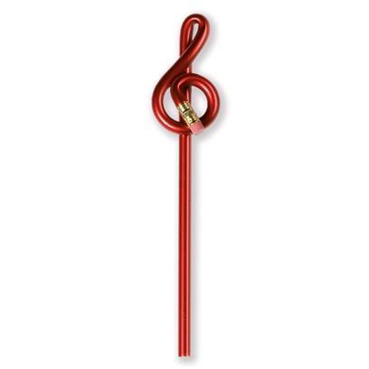 Pencil: G clef, (red)
