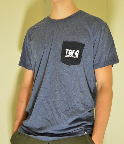 Sininen TGF t-paita rintataskulla (Regular O)