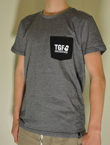 Harmaa TGF t-paita rintataskulla (Regular O)